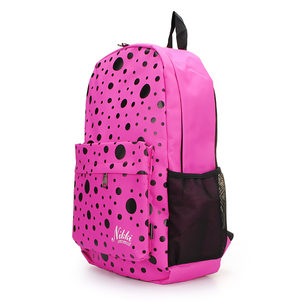 Fashion Girls Polka Dots Backpack Canvas Rucksack Schoolbag